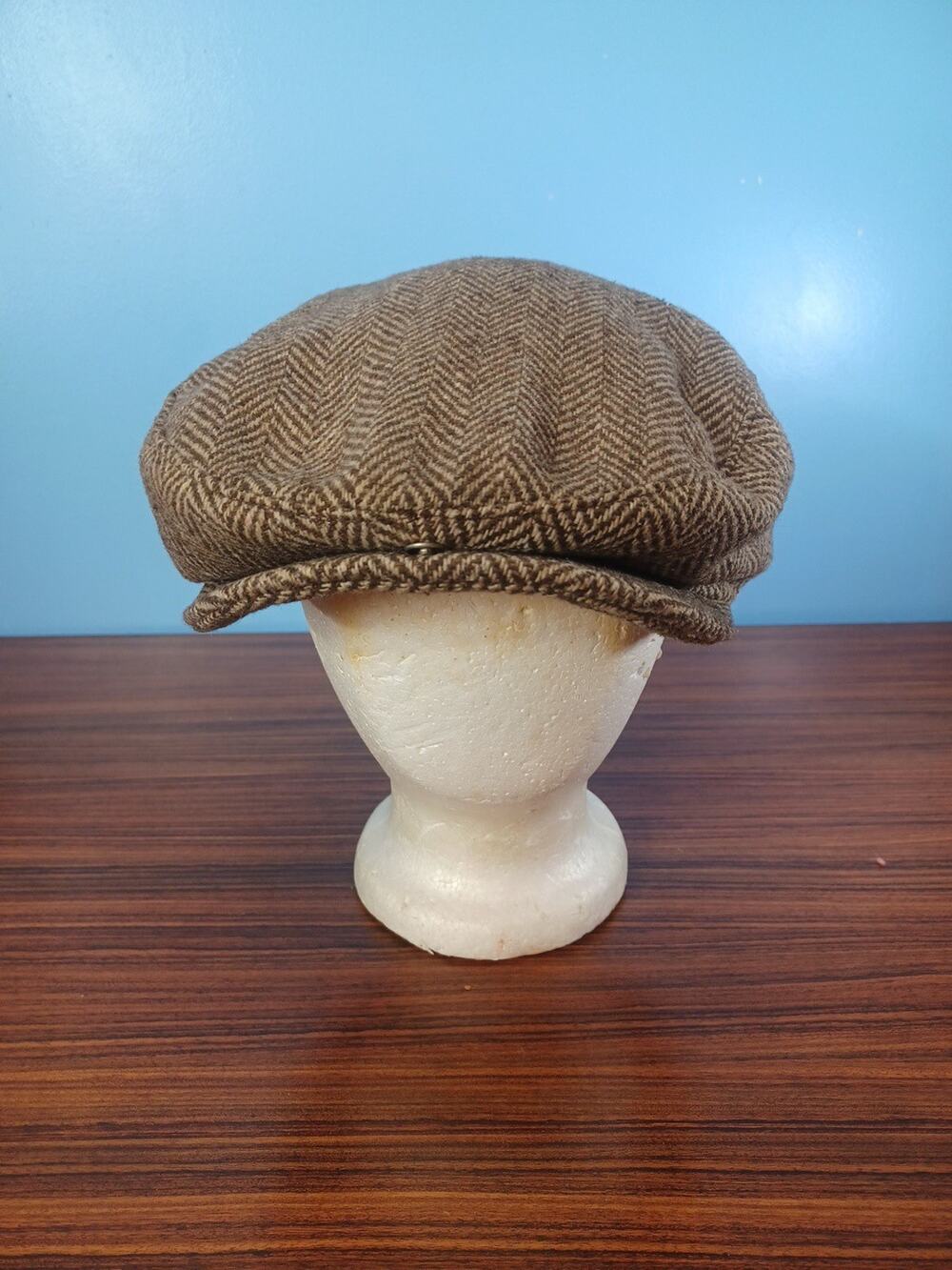 Amalgamated Clothing Textile Workers Union Brown Wool Tweed Newsboy Cap XL USA